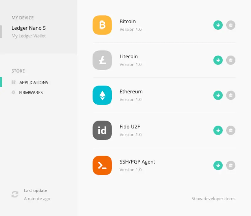 List of cryptocurrencies supported in Ledger Live application